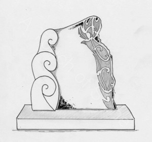 headstone-triple-koru-design Headstone Triple Koru