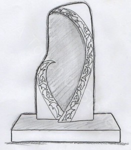 headstone-dolphin-madonna-design Headstone dolphin madonna